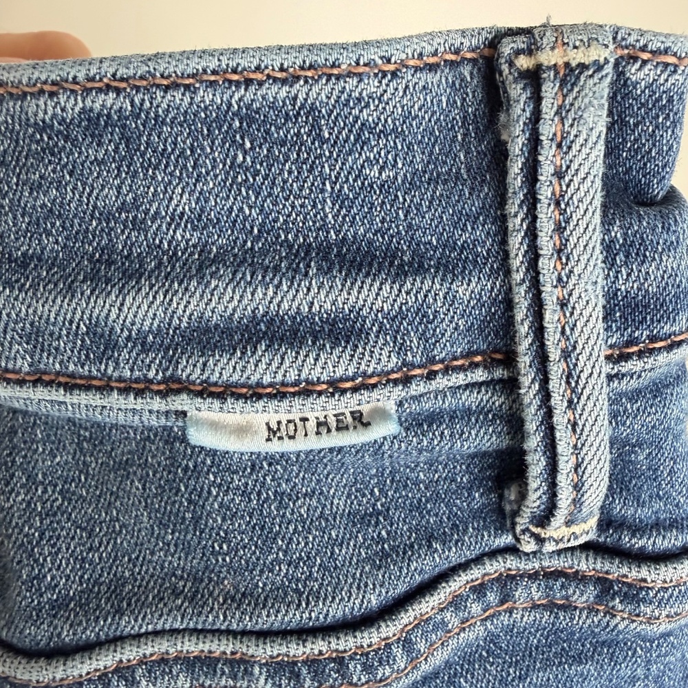Mother The Insider Crop Step Chew High Rise Jeans 25 - Picture 6 of 8